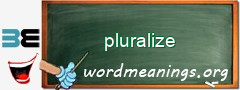 WordMeaning blackboard for pluralize